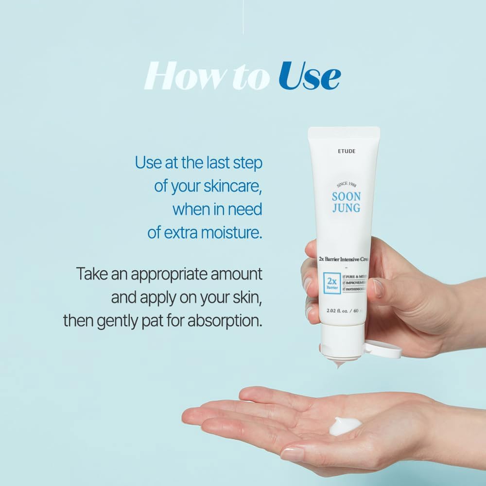 ETUDE SoonJung 2x Barrier Intensive Cream (Original), Hypoallergenic Shea Butter Hydrating Facial Cream for Sensitive Skin, Water-oil Balance & Panthenol, Korean Skin Care (2.02 Fl Oz) - Image 8