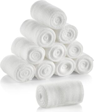 10 Roll Gauze Bandage Rolls Elastic...