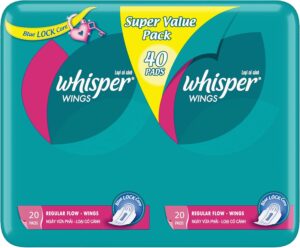 Whisper Wings Regular Flow Pads 40p...