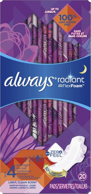 ALWAYS Radiant, Size 4, Overnight S...